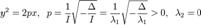 y^2=2px,\;\; p=\frac{1}{I}\sqrt{-\frac{\Delta}{I}} = \frac{1}{\lambda_1}\sqrt{-\frac{\Delta}{\lambda_1}} > 0,\;\; \lambda_2=0