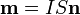 \mathbf{m}=IS\mathbf{n}